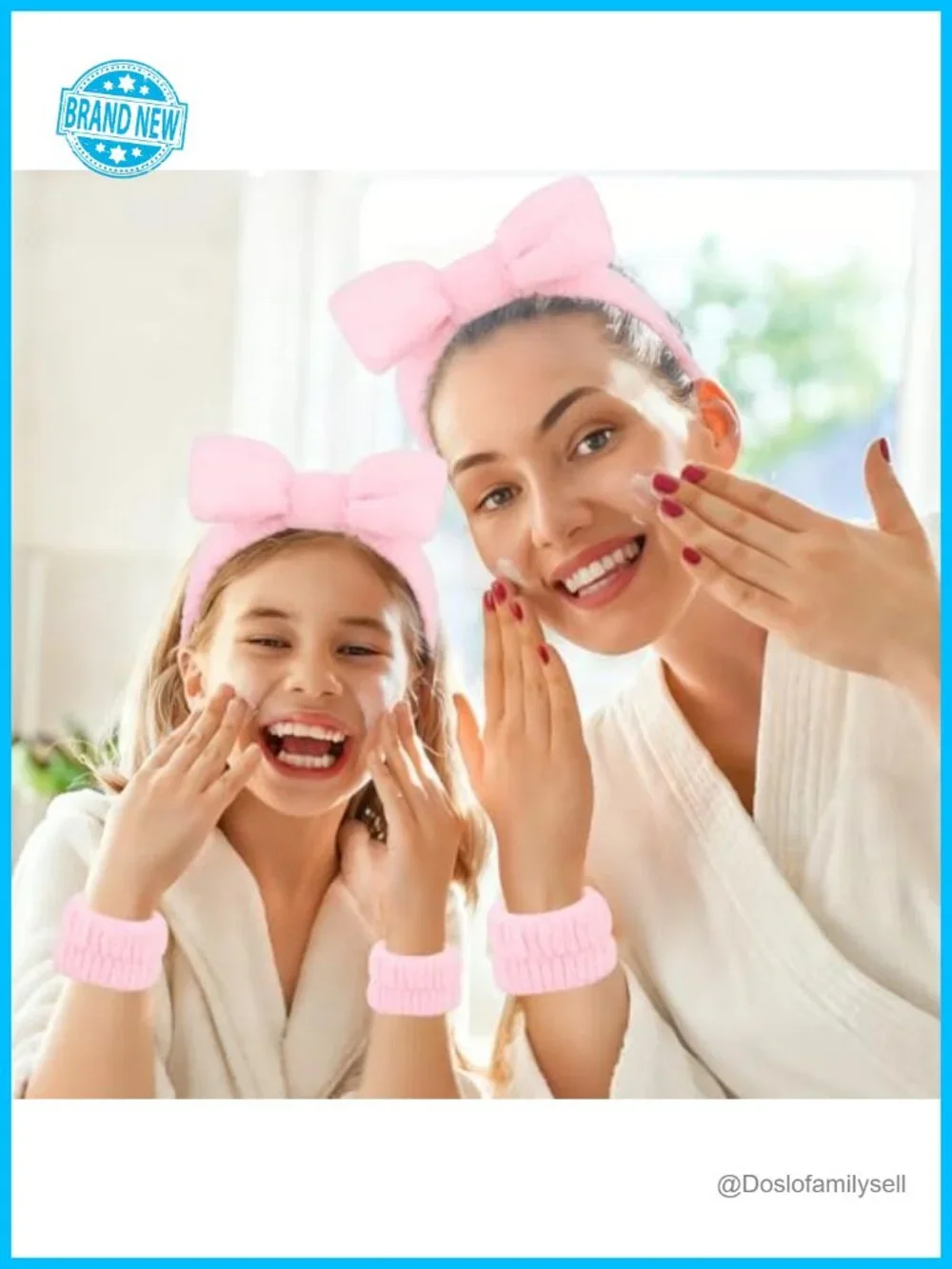 Spa Headband and Wristband Set with Hair Claw Clips Facial Headbands for